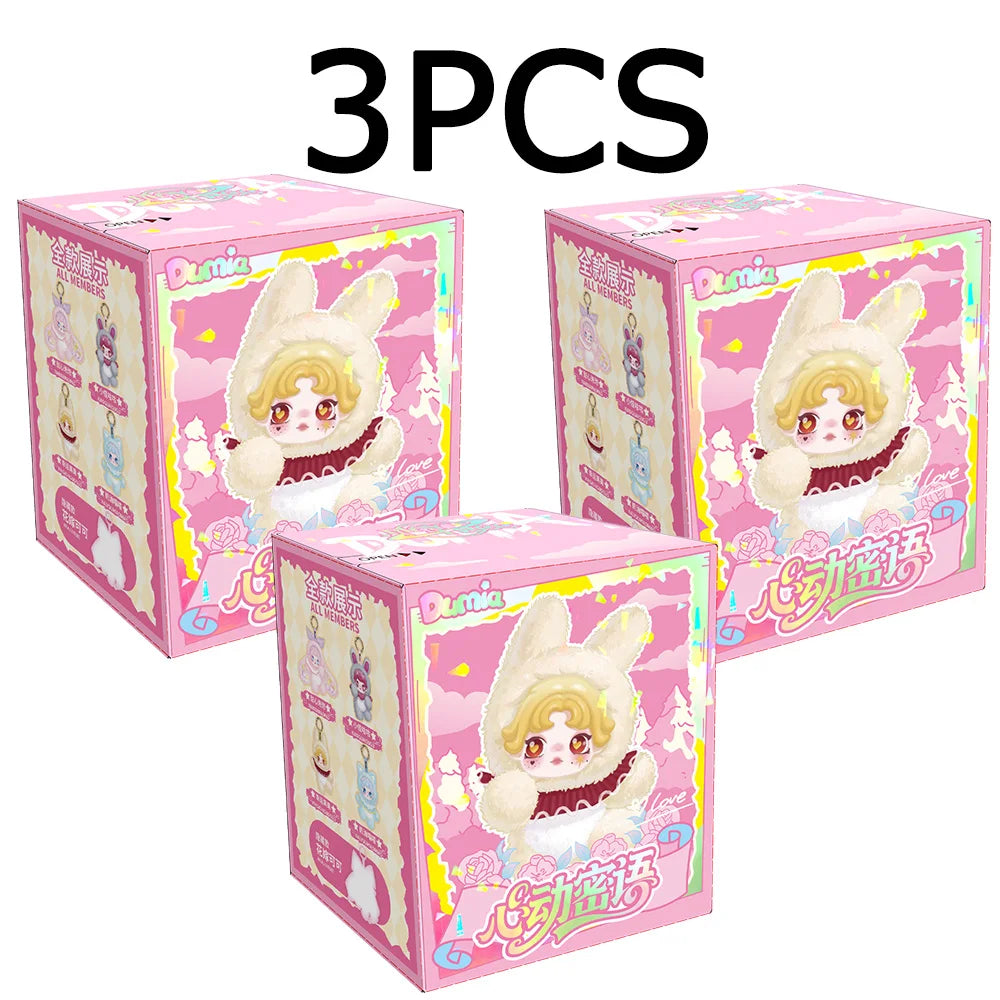 Blind Box Keychain Cute Heartbeat Whisper Dumia Maytree Doll Cute Collectible Kawaii Surprising Box Plush Toy Figure Kid Gift