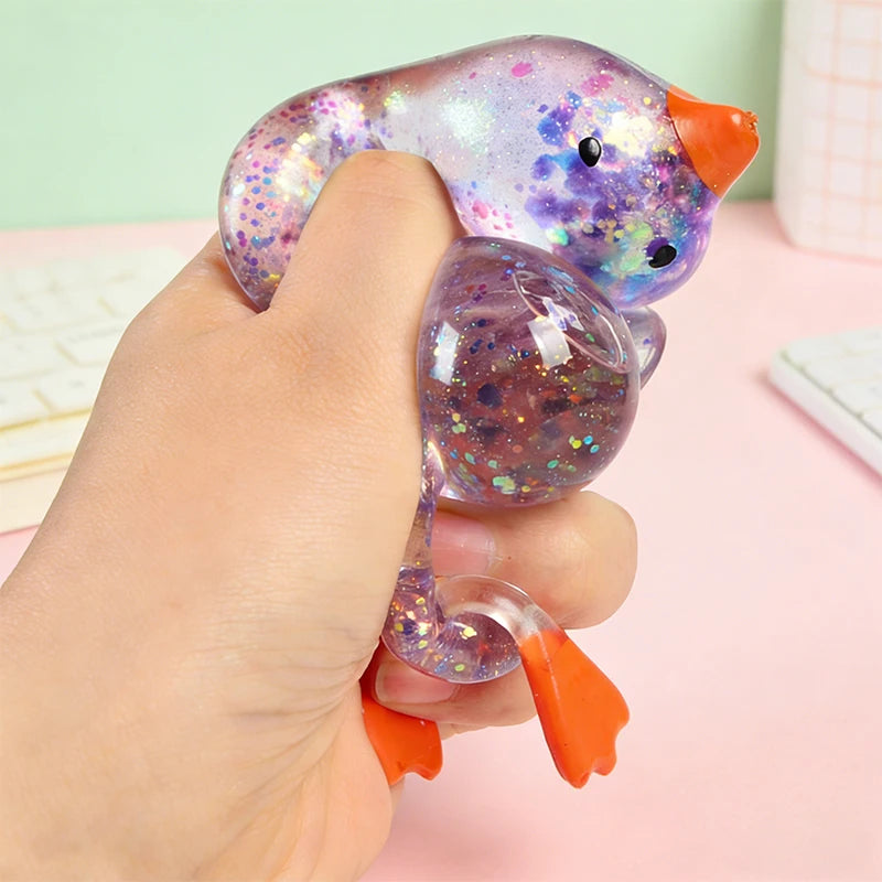 Cute Slow Rebound Stress Relief Ball Maltose Aurora Duck Squeeze Toy Decompression Stretch Toy for Adults And Children Gift